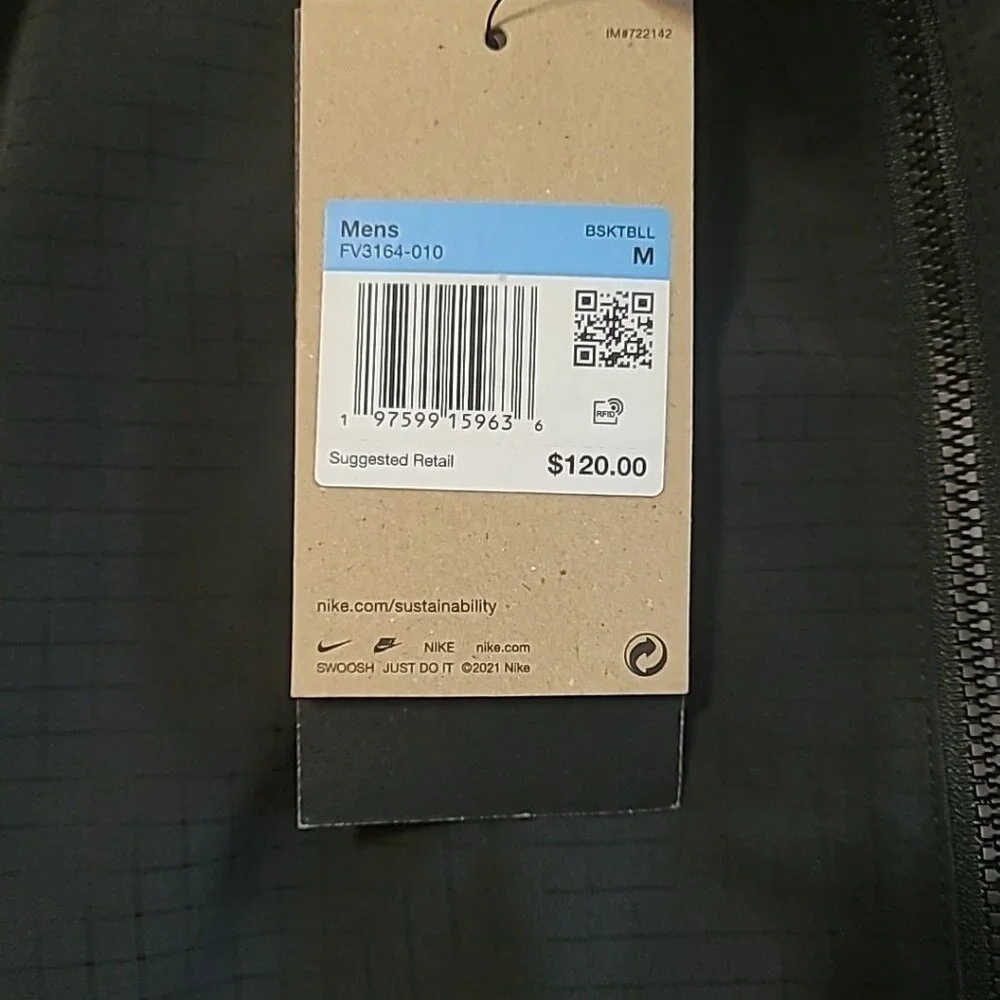 Nike Dri-FIT Men's Medium Sabrina Reversible Black Basketball Jacket FV3164-010